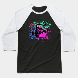 Pink Paint Explosion Baseball T-Shirt